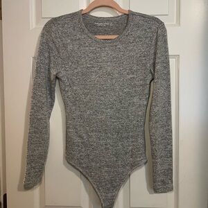 Abercrombie & Fitch Heather Gray Long Sleeve Bodysuit
